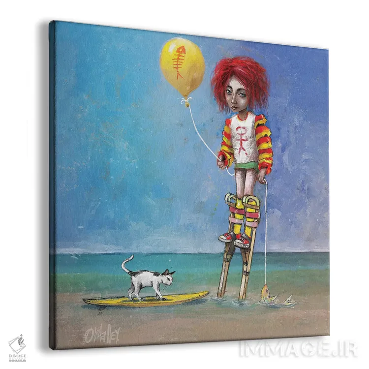 تابلو دکوراتیو "ماهی گربه" اثر لیت او'مالی - نمای پرسپکتیو محصول