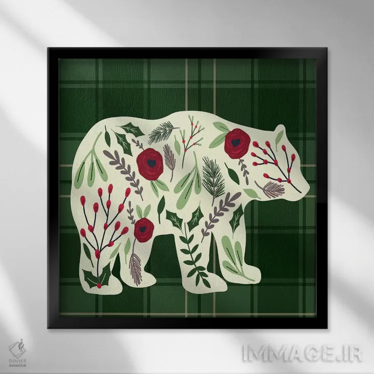 تابلو دکوراتیو "کلبه دنج کریسمس ۱" اثر لوییز آلن - نمای قابدار مشکی