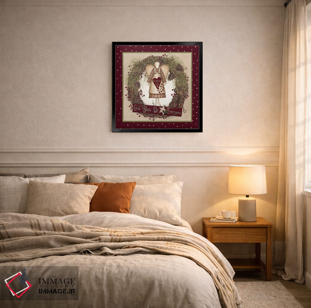 تابلو دکوراتیو "تاج گل کریسمس فرشته مردمی" اثر لری دیتر - D5B