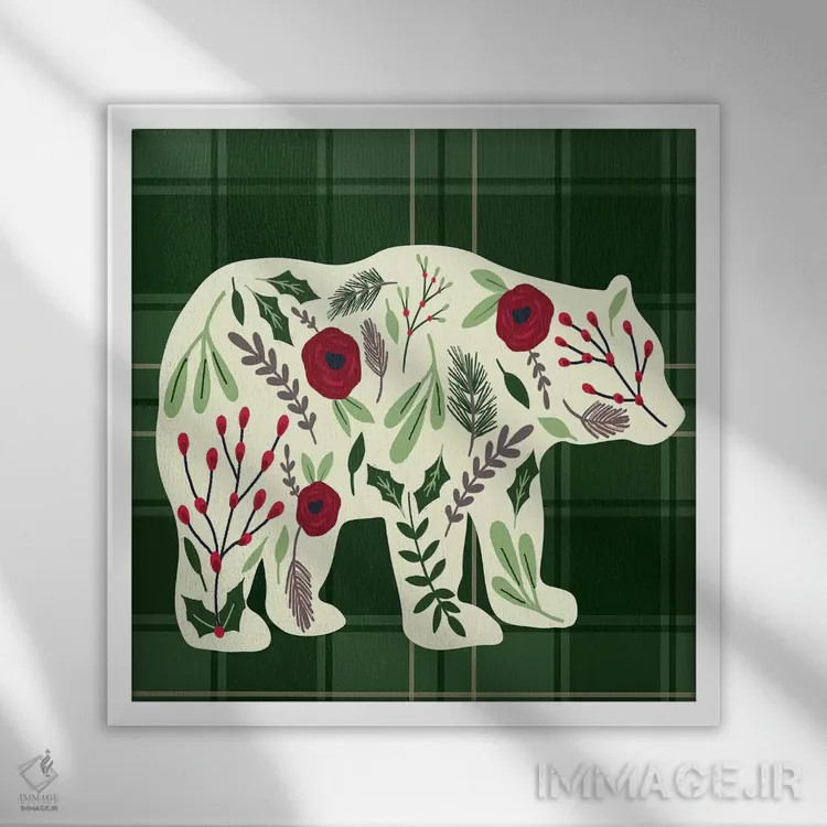 تابلو دکوراتیو "کلبه دنج کریسمس ۱" اثر لوییز آلن - نمای قابدار سفید