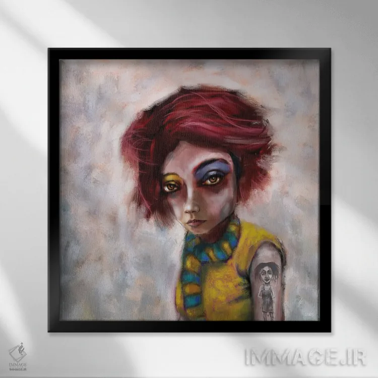 تابلو دکوراتیو "نگاه" اثر لیت او'مالی - نمای قابدار مشکی