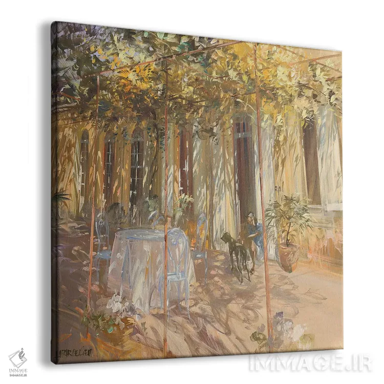 تابلو دکوراتیو "میز در باغ" اثر لوران پارسلیه - نمای پرسپکتیو محصول