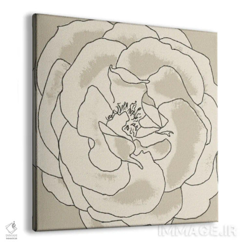 تابلو مدرن "شکوفه های بژ ۲" اثر آلونزو ساندرز - نمای پرسپکتیو محصول