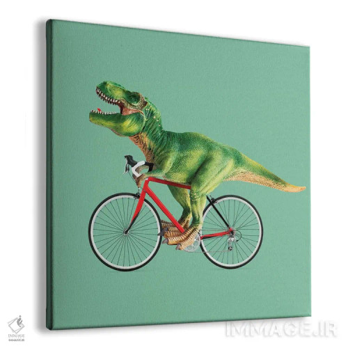 تابلو دکوراتیو "دوچرخه تیرانوسور" اثر یوناس لوس - نمای پرسپکتیو محصول