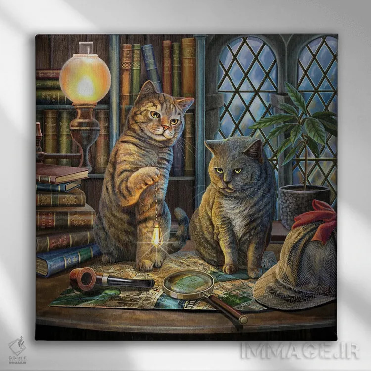 تابلو دکوراتیو "پورلاک هولمز، مربع" اثر لیزا پارکر - نمای روبهرو روی دیوار