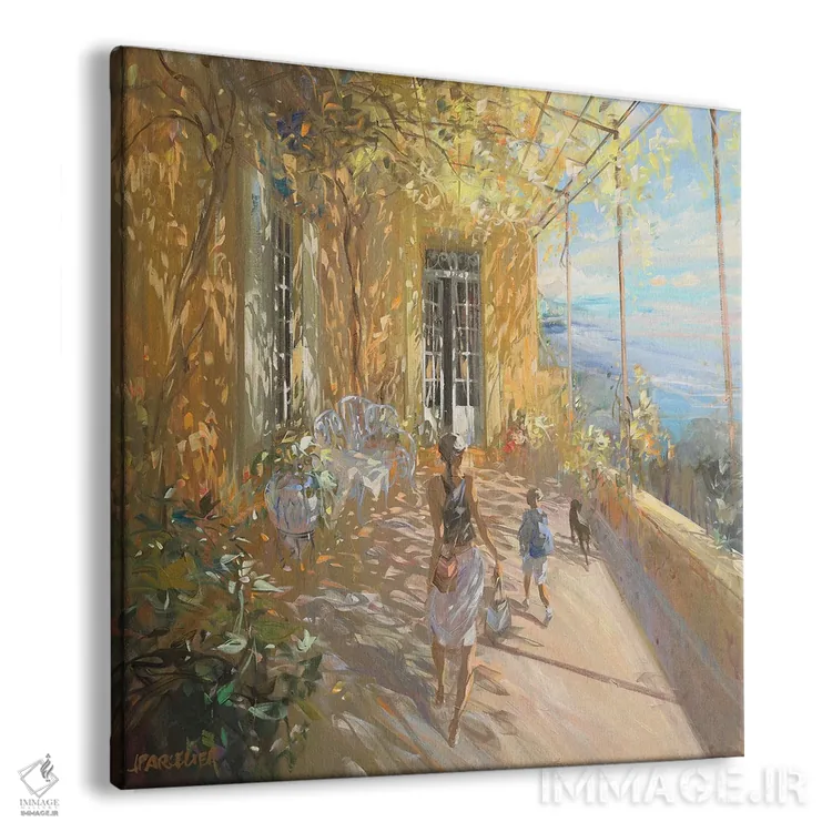 تابلو دکوراتیو "روی تراس" اثر لوران پارسلیه - نمای پرسپکتیو محصول