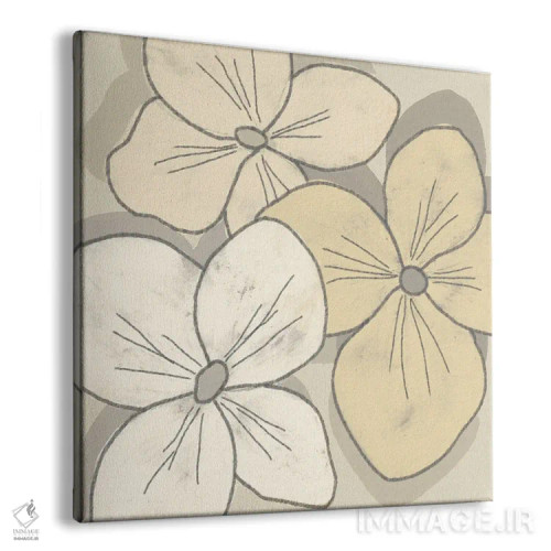 تابلو مدرن "شکوفه های بژ ۴" اثر آلونزو ساندرز - نمای پرسپکتیو محصول
