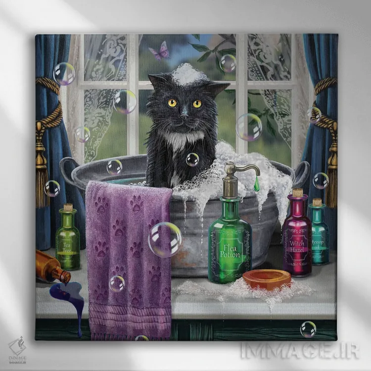 تابلو دکوراتیو "زمان حمام" اثر لیزا پارکر - نمای روبهرو روی دیوار