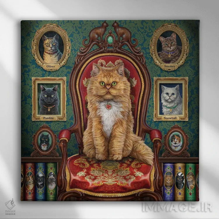 تابلو دکوراتیو "دیوانه وار عاشق گربه ها" اثر لیزا پارکر - نمای روبهرو روی دیوار