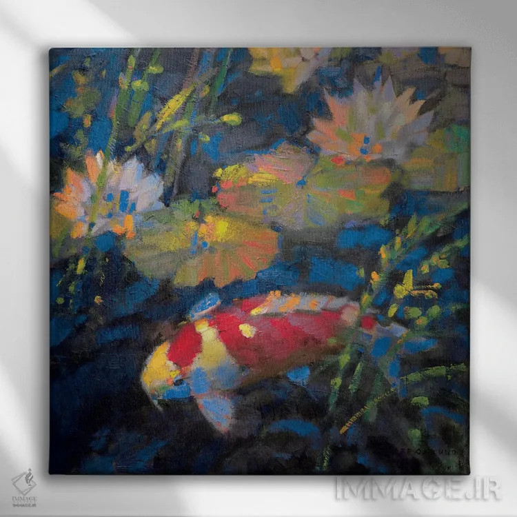 تابلو دکوراتیو "باغ آب II" اثر لیف استلوند - نمای روبهرو روی دیوار