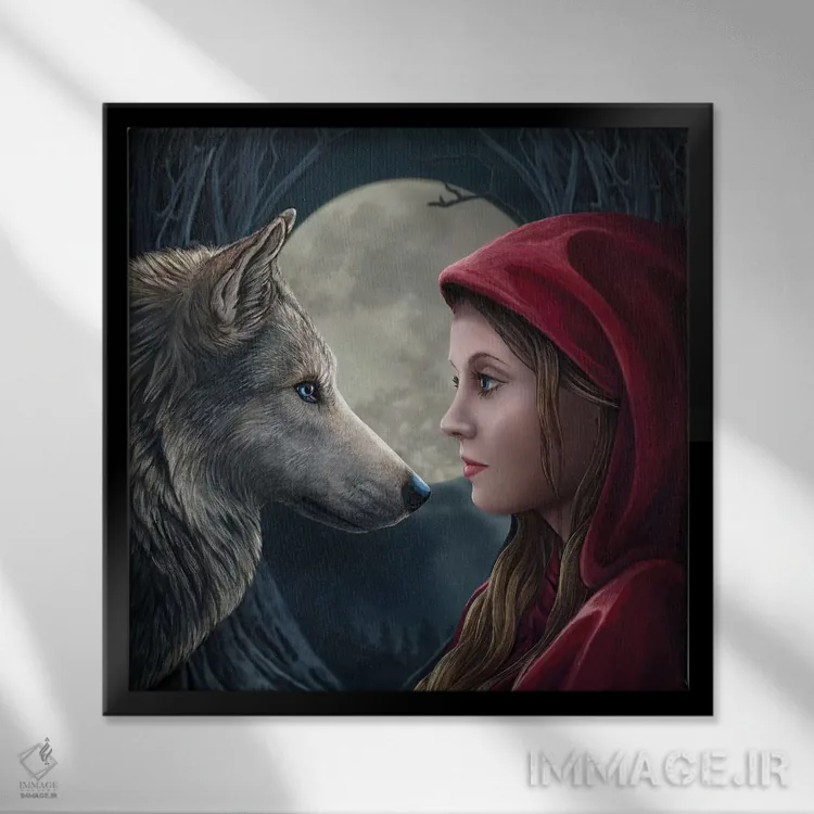 تابلو دکوراتیو "مسحور ماه، مربع" اثر لیزا پارکر - نمای قابدار مشکی