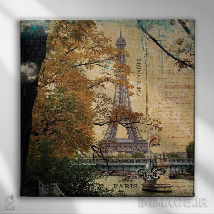 تابلو دکوراتیو "رمانس ایفل III" اثر سندی لوید - نمای روبهرو روی دیوار