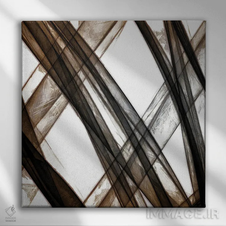 تابلو مینیمال "راه های متقاطع ۳" اثر آلونزو ساندرز - نمای روبهرو روی دیوار