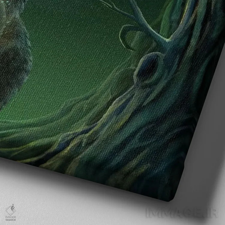 تابلو دکوراتیو "طلوع جادوگران، مربع" اثر لیزا پارکر - نمای نزدیک بافت بوم