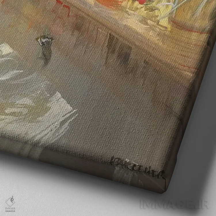 تابلو دکوراتیو "زیر سایبان" اثر لوران پارسلیه - نمای نزدیک بافت بوم