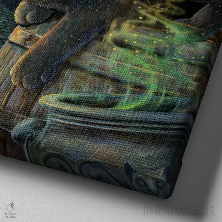 تابلو دکوراتیو "دیگ زنگ زده" اثر لیزا پارکر - نمای نزدیک بافت بوم