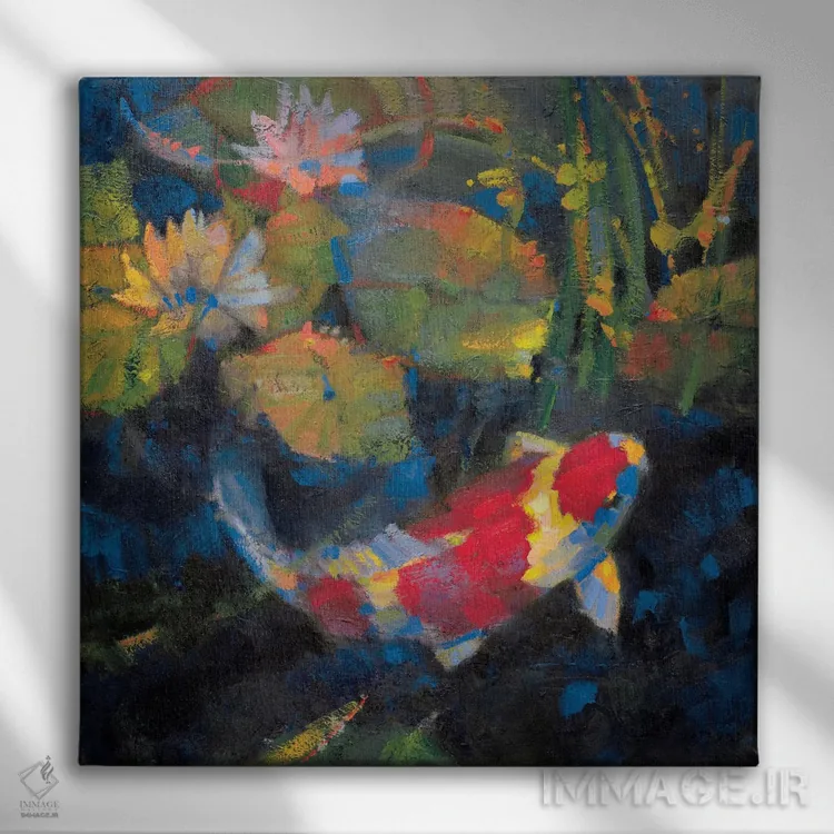تابلو دکوراتیو "باغ آب I" اثر لیف استلوند - نمای روبهرو روی دیوار