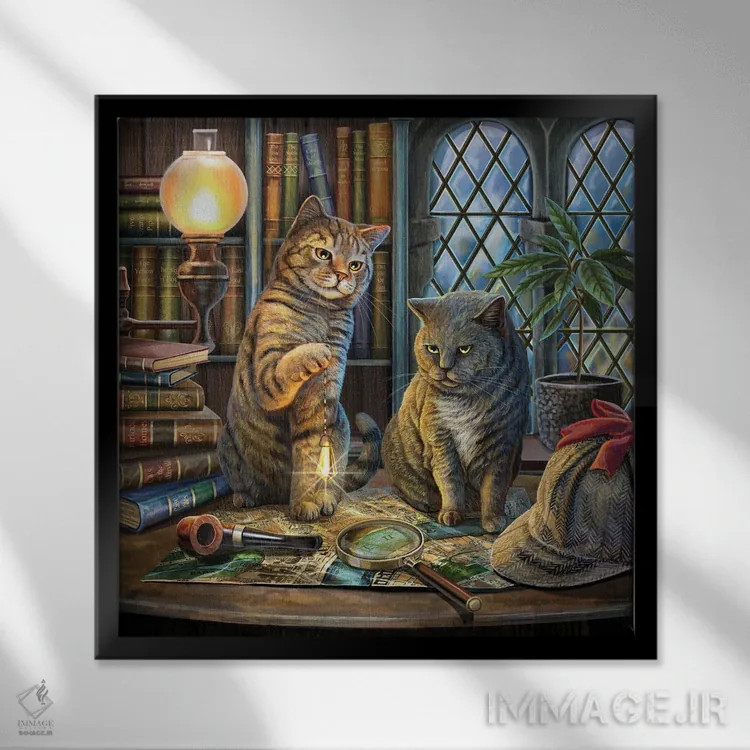 تابلو دکوراتیو "پورلاک هولمز، مربع" اثر لیزا پارکر - نمای قابدار مشکی