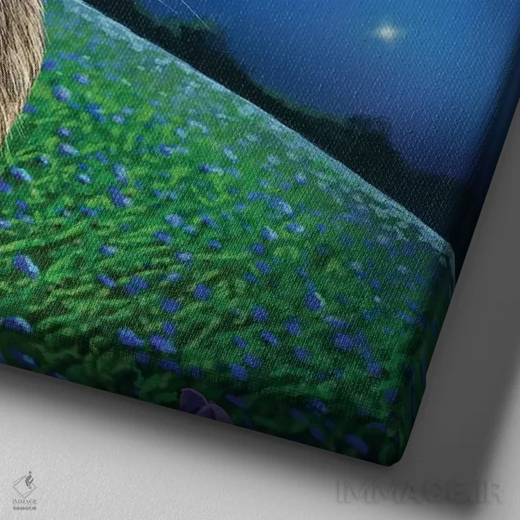 تابلو دکوراتیو "ماه نگر" اثر لیزا پارکر - نمای نزدیک بافت بوم