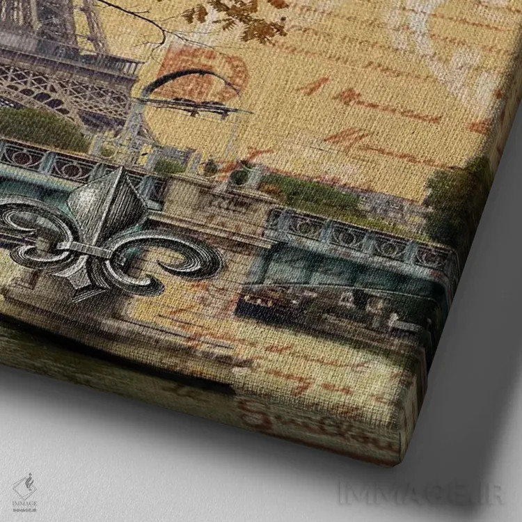 تابلو دکوراتیو "رمانس ایفل III" اثر سندی لوید - نمای نزدیک بافت بوم