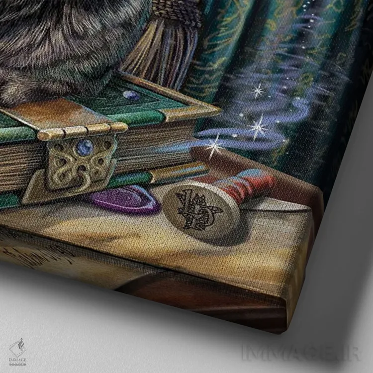 تابلو دکوراتیو "کتاب سایه ها" اثر لیزا پارکر - نمای نزدیک بافت بوم