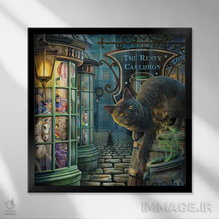 تابلو دکوراتیو "دیگ زنگ زده" اثر لیزا پارکر - نمای قابدار مشکی