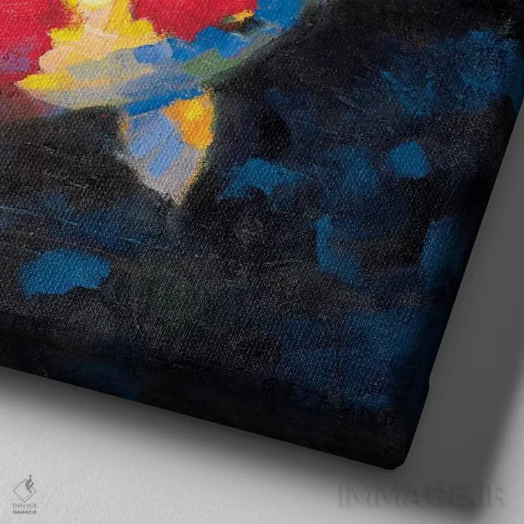 تابلو دکوراتیو "باغ آب I" اثر لیف استلوند - نمای نزدیک بافت بوم