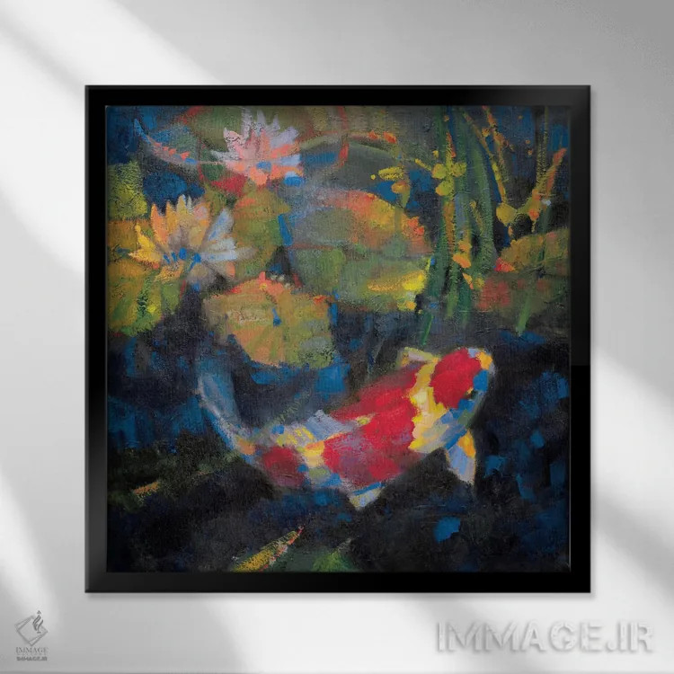 تابلو دکوراتیو "باغ آب I" اثر لیف استلوند - نمای قابدار مشکی