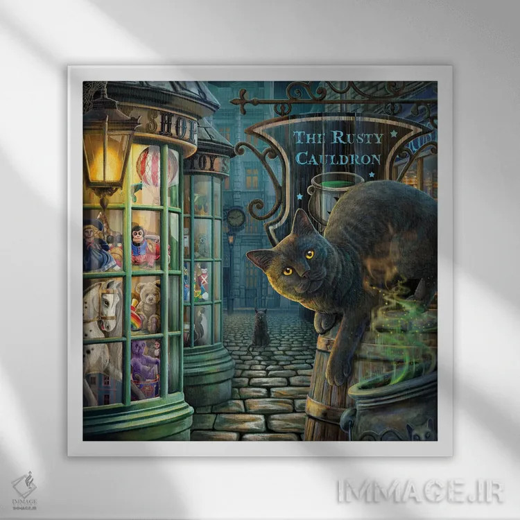 تابلو دکوراتیو "دیگ زنگ زده" اثر لیزا پارکر - نمای قابدار سفید