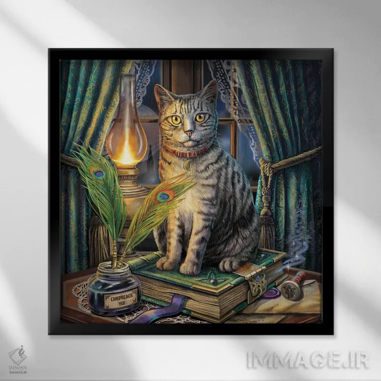 تابلو دکوراتیو "کتاب سایه ها" اثر لیزا پارکر - نمای قابدار مشکی