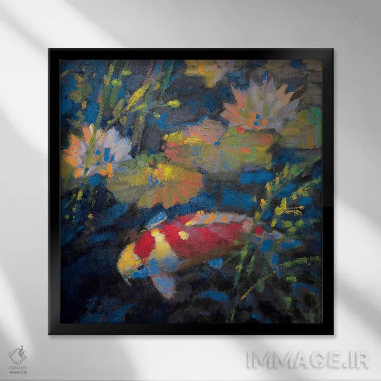 تابلو دکوراتیو "باغ آب II" اثر لیف استلوند - نمای قابدار مشکی