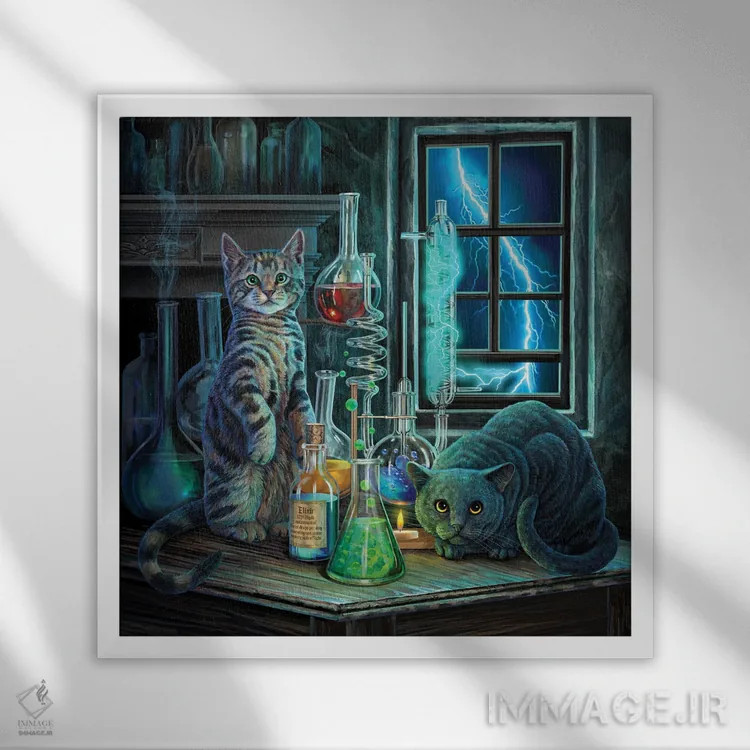 تابلو دکوراتیو "جکیل و هاید" اثر لیزا پارکر - نمای قابدار سفید