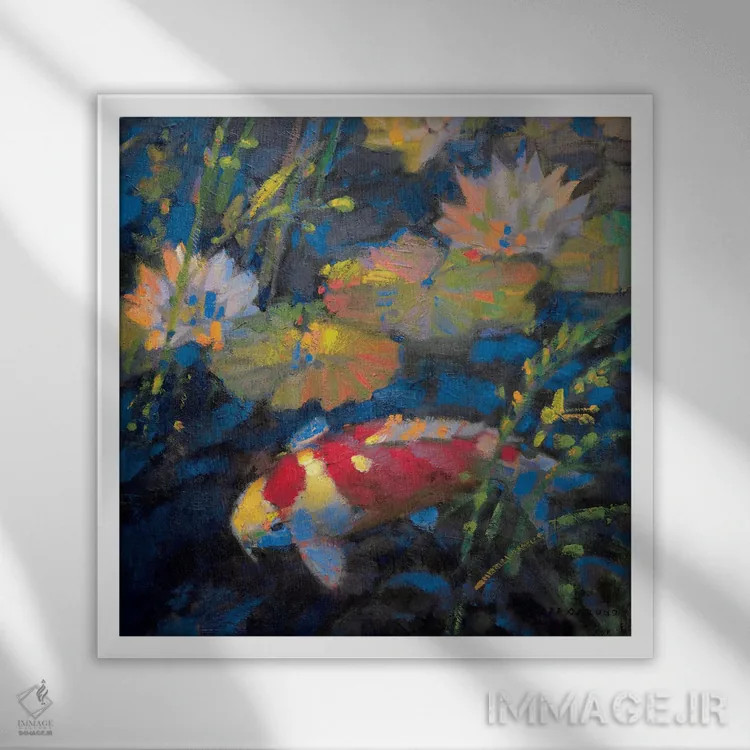 تابلو دکوراتیو "باغ آب II" اثر لیف استلوند - نمای قابدار سفید