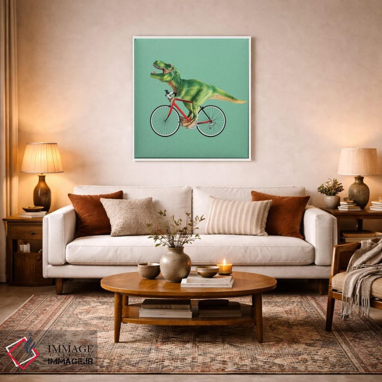 تابلو دکوراتیو "دوچرخه تیرانوسور" اثر یوناس لوس - D3W