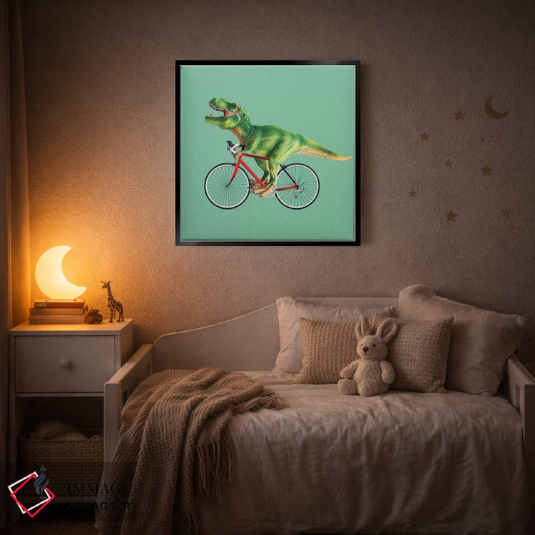تابلو دکوراتیو "دوچرخه تیرانوسور" اثر یوناس لوس - D5B