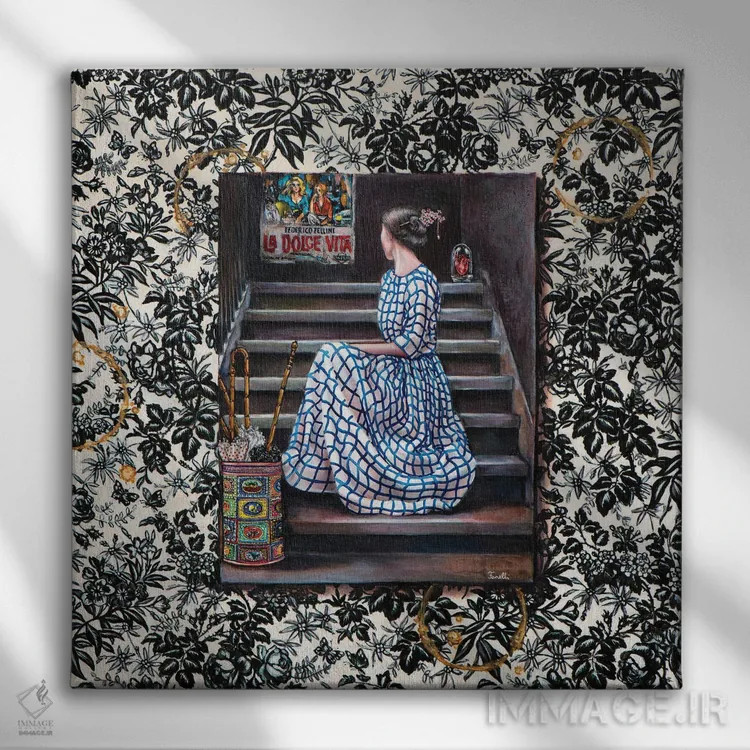 تابلو دکوراتیو "زندگی شیرین " اثر لیوا پاکالنه فانلی - نمای روبهرو روی دیوار