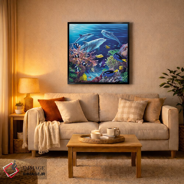 تابلو دکوراتیو "زندگی دلفین" اثر لیزا پارکر - D3B