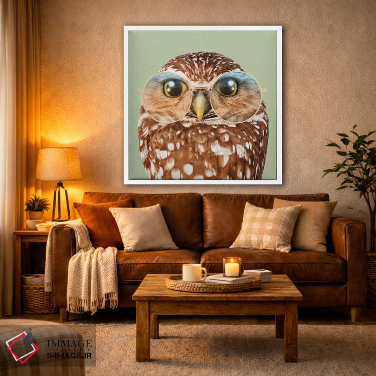 تابلو دکوراتیو "جغد با عینک" اثر یوناس لوس - D1W