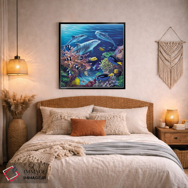 تابلو دکوراتیو "زندگی دلفین" اثر لیزا پارکر - D4B