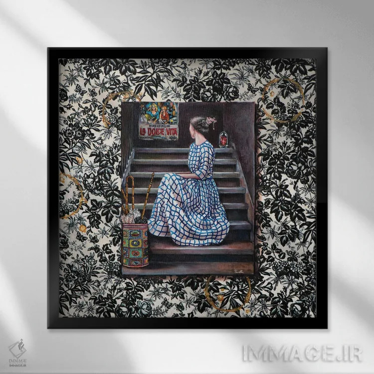 تابلو دکوراتیو "زندگی شیرین " اثر لیوا پاکالنه فانلی - نمای قابدار مشکی