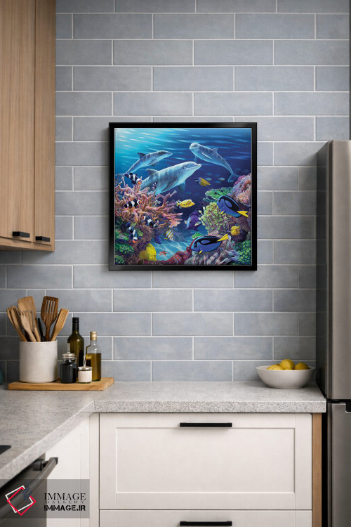 تابلو دکوراتیو "زندگی دلفین" اثر لیزا پارکر - D5B