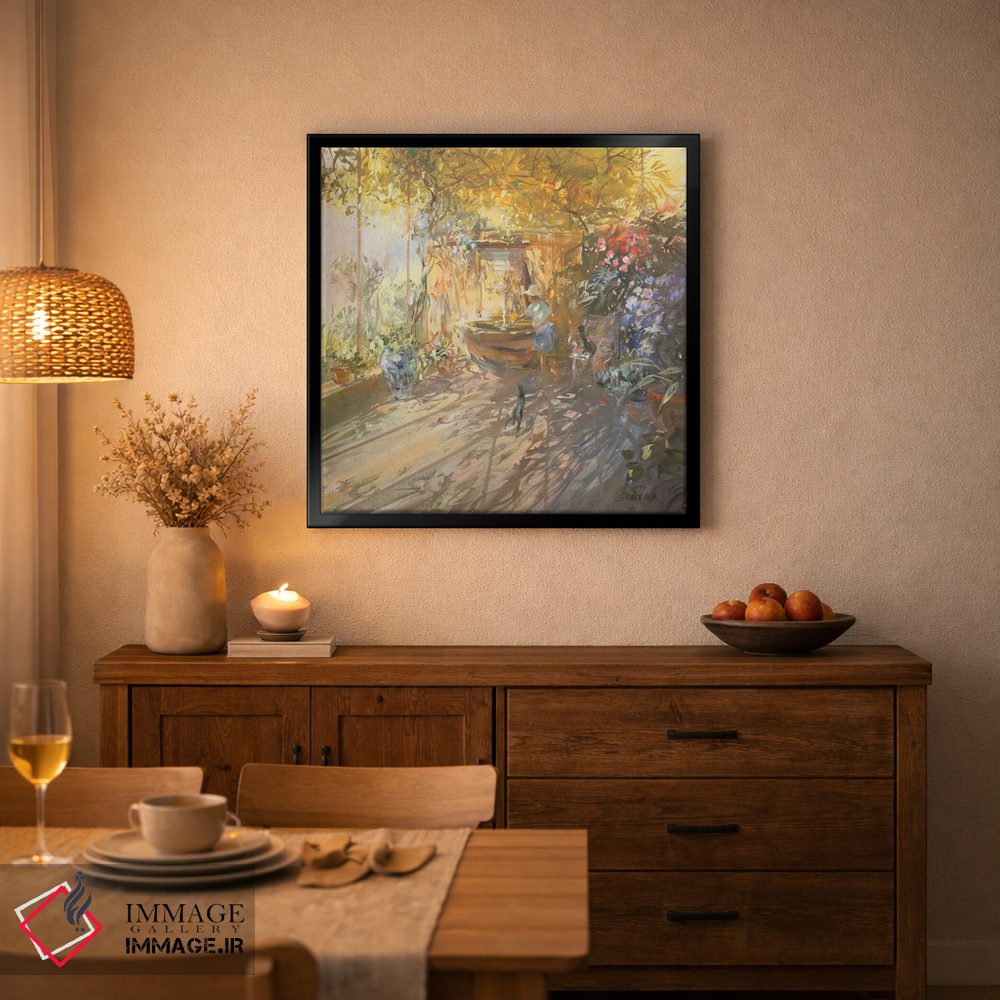 تابلو دکوراتیو "چشمه زیر سایبان" اثر لوران پارسلیه - D4B