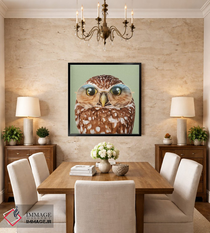 تابلو دکوراتیو "جغد با عینک" اثر یوناس لوس - D4B