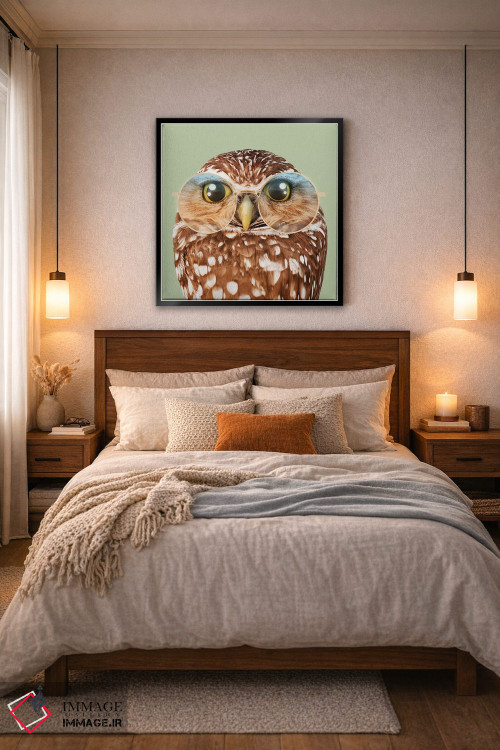 تابلو دکوراتیو "جغد با عینک" اثر یوناس لوس - D6B