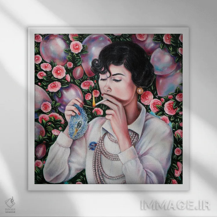 تابلو دکوراتیو "کوکو" اثر لیوا پاکالنه فانلی - نمای قابدار سفید