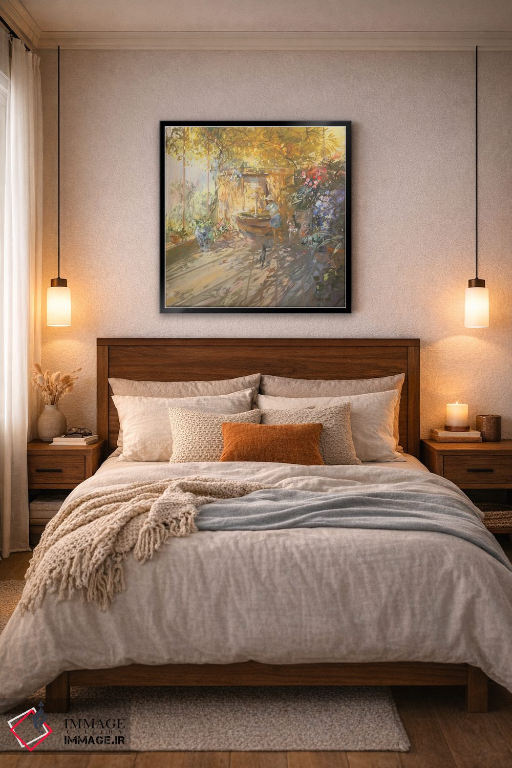 تابلو دکوراتیو "چشمه زیر سایبان" اثر لوران پارسلیه - D6B