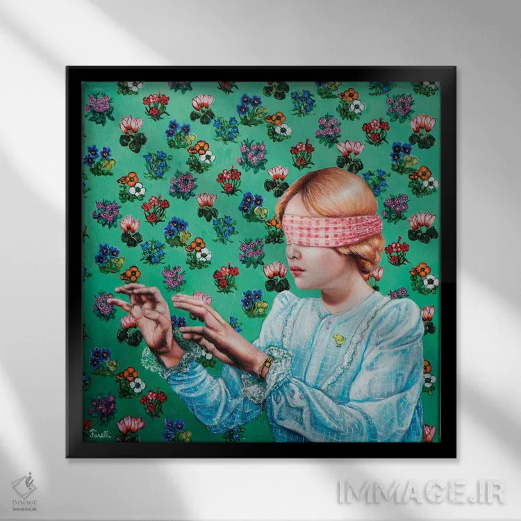 تابلو دکوراتیو "بازی کورکورانه " اثر لیوا پاکالنه فانلی - نمای قابدار مشکی