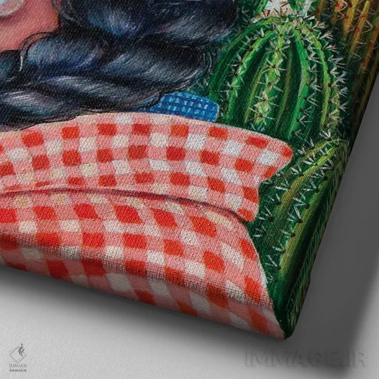 تابلو دکوراتیو "کویر چی واها" اثر لیوا پاکالنه فانلی - نمای نزدیک بافت بوم