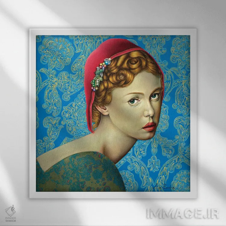 تابلو دکوراتیو شنل قرمزی اثر لیوا پاکالنه فانلی - نمای قابدار سفید