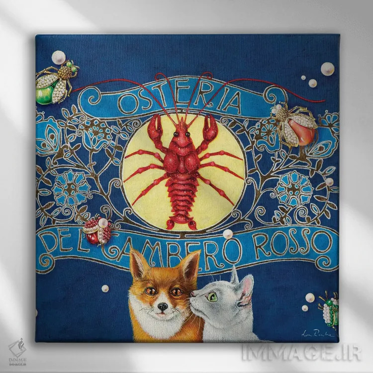 تابلو دکوراتیو رستوران خرچنگ اثر لیوا پاکالنه فانلی - نمای روبهرو روی دیوار